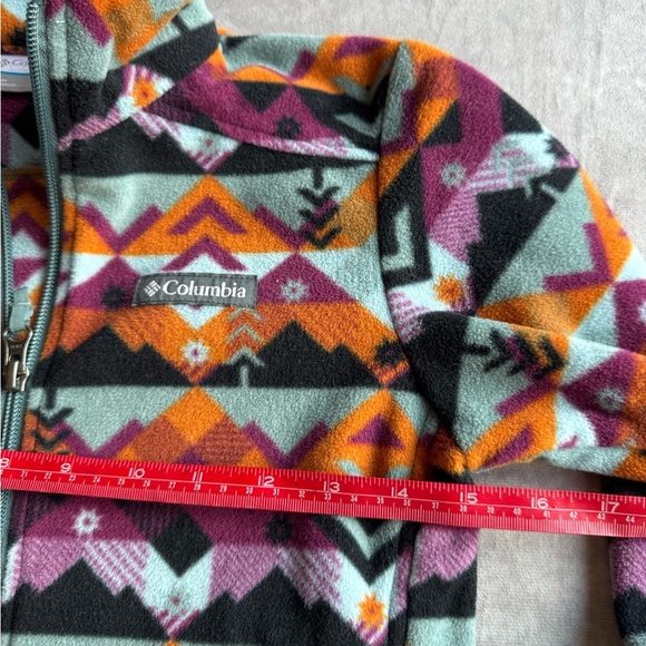 Columbia Kids' Geometric Fleece Jacket - Purple, Orange, Black - Picture 6 of 7